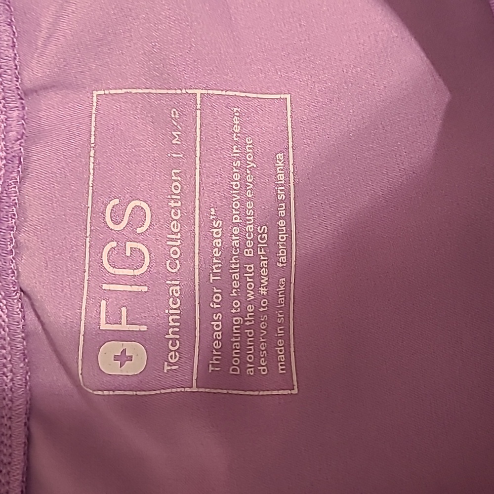 Figs Women's Lavender Pants with Teal Drawstring - Picture 2 of 3